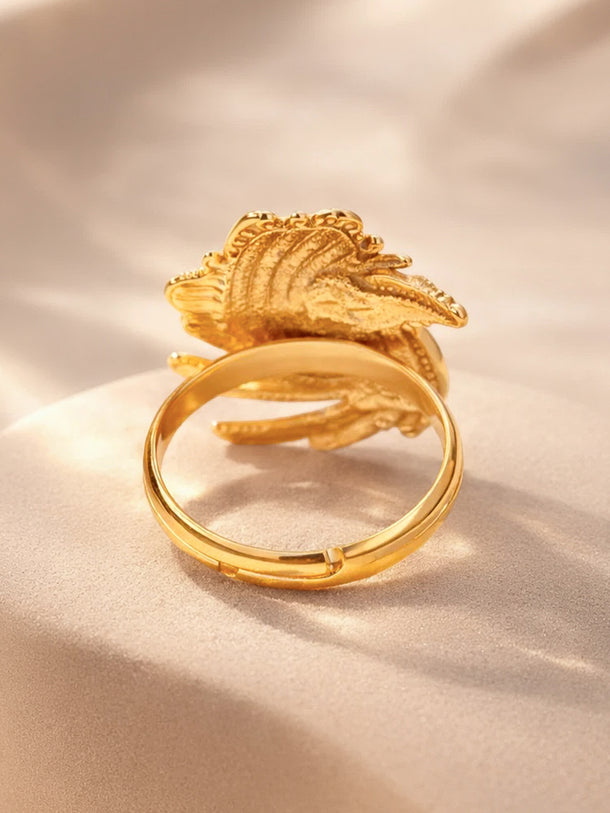 Demi Fine 18K Gold Plated Abstract Layered Adjustable Ring | Anti Tarnish