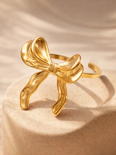 Demi Fine 18K Gold Plated Bow Knot Statement Adjustable Ring | Anti Tarnish