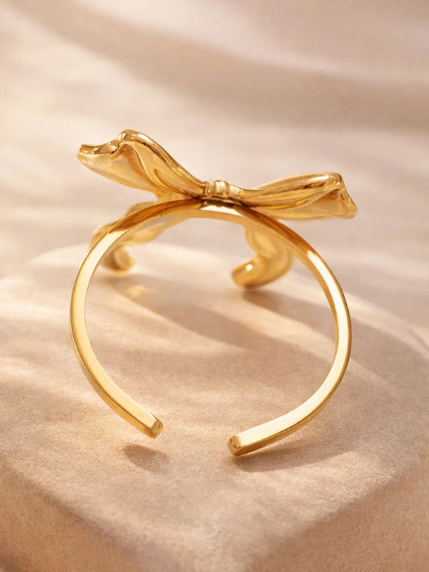 Demi Fine 18K Gold Plated Bow Knot Statement Adjustable Ring | Anti Tarnish