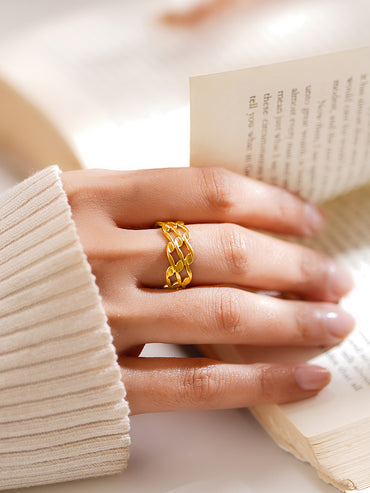 Demi Fine Woven Link Statement Ring