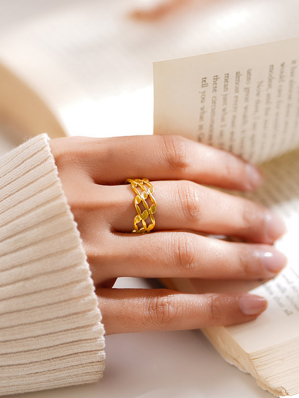 Demi Fine Woven Link Statement Ring