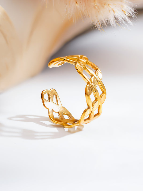 Demi Fine Woven Link Statement Ring