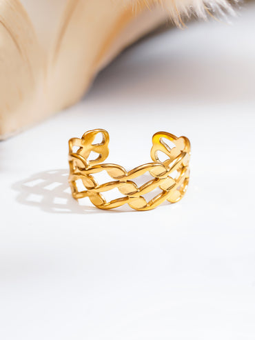 Demi Fine Woven Link Statement Ring