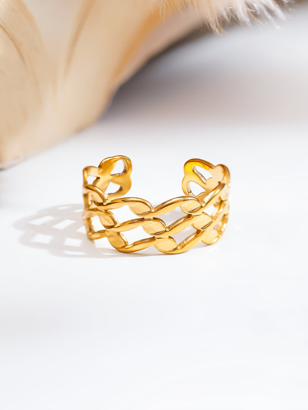Demi Fine Woven Link Statement Ring
