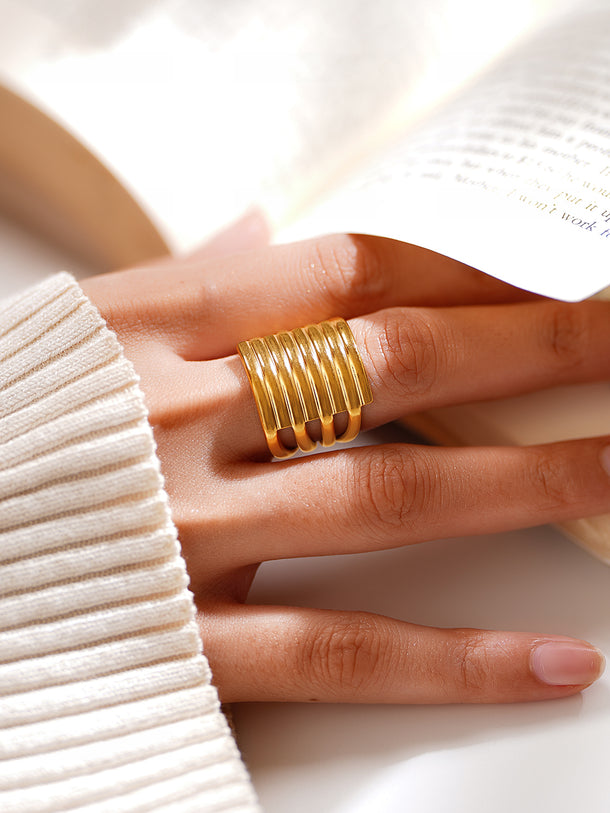 Demi Fine Multi Layer Statement Open Ring