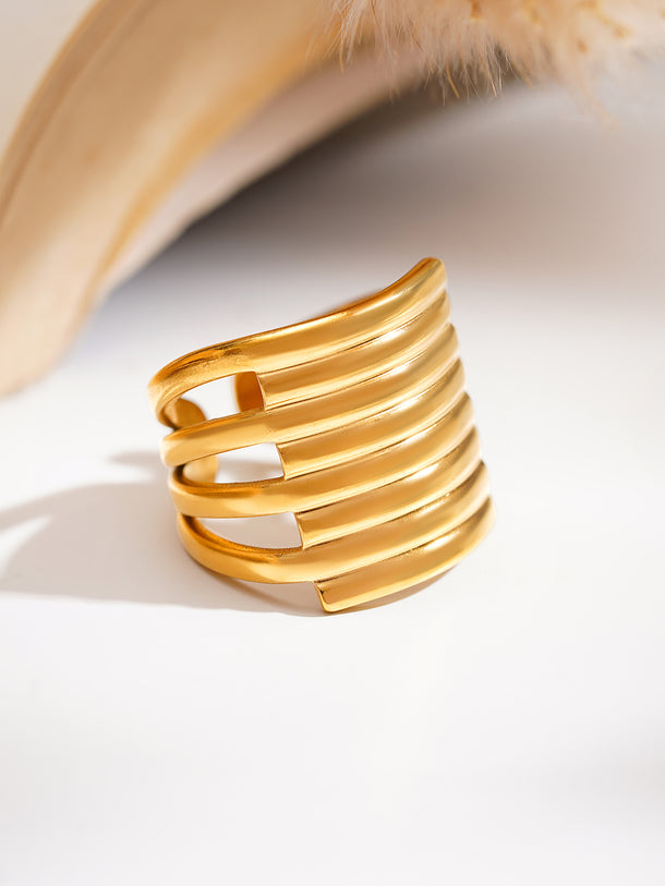 Demi Fine Multi Layer Statement Open Ring