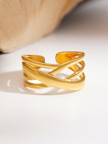 Demi Fine Criss Cross Statement Open Ring