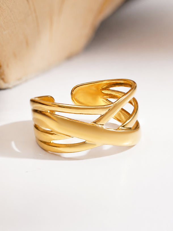 Demi Fine Criss Cross Statement Open Ring