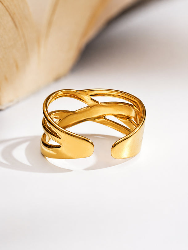Demi Fine Criss Cross Statement Open Ring