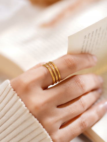 Demi Fine Minimal Multi Band Ring