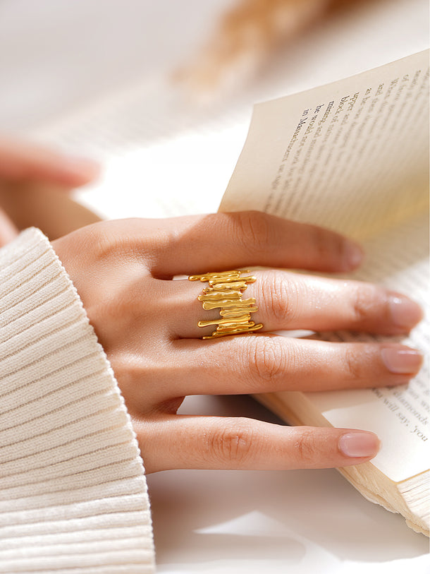 Demi Fine Textured Statement Band Ring