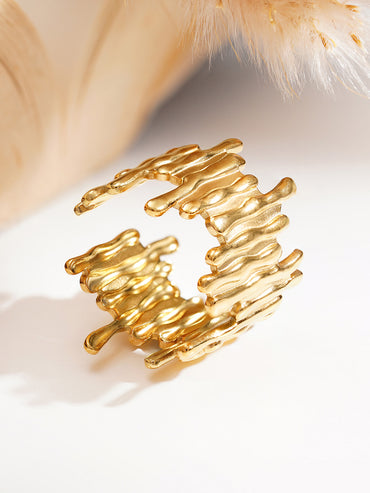 Demi Fine Textured Statement Band Ring
