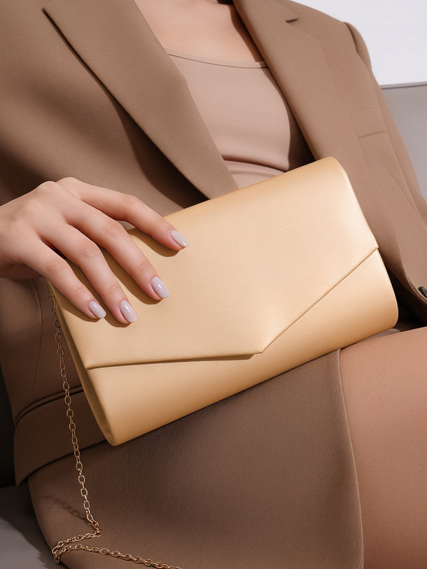 Champagne Gold Party Envelope Clutch Handbag