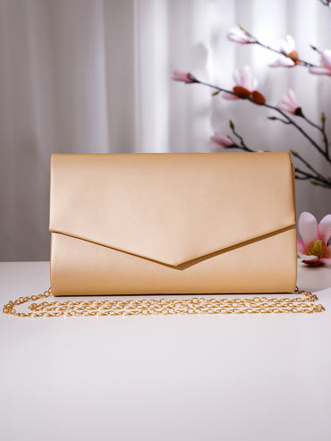 Champagne Gold Party Envelope Clutch Handbag