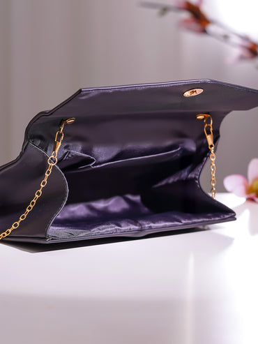 Black Envelope Clutch Handbag