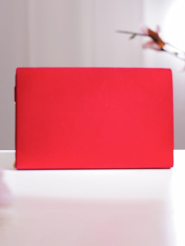 Red Metallic Envelope Clutch Handbag