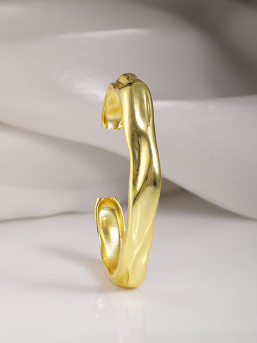 Rubans 18KT Gold Plated Textured Openable Bangle-Style Kada Bracelet