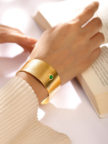 Textured Cuff Bracelet Gold Bracelet