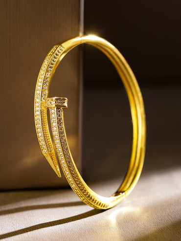 Rubans 18K Gold-Plated Cubic Zirconia Openable Bracelet