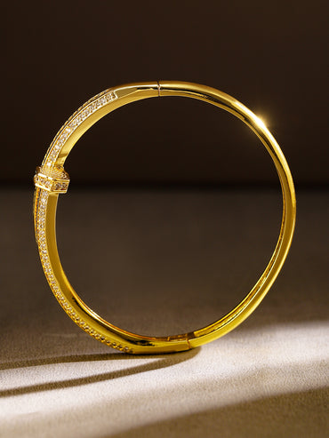 Rubans 18K Gold-Plated Cubic Zirconia Openable Bracelet