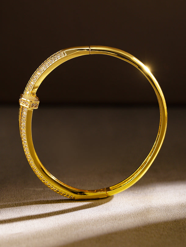 Rubans 18K Gold-Plated Cubic Zirconia Openable Bracelet