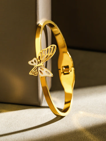 Butterfly Embellished Gold Bracelet