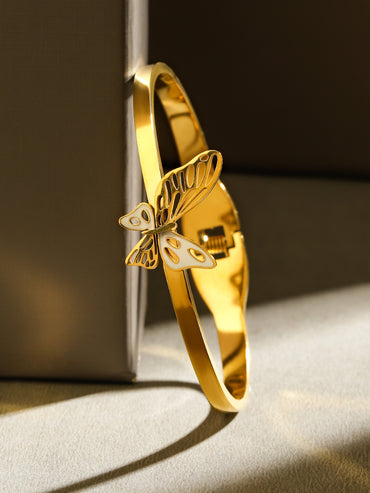 Butterfly Embellished Gold Bracelet