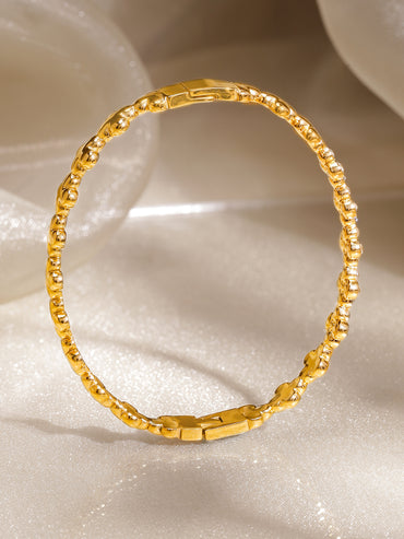 Clover American Diamond Zirconia Gold Plated Bracelet