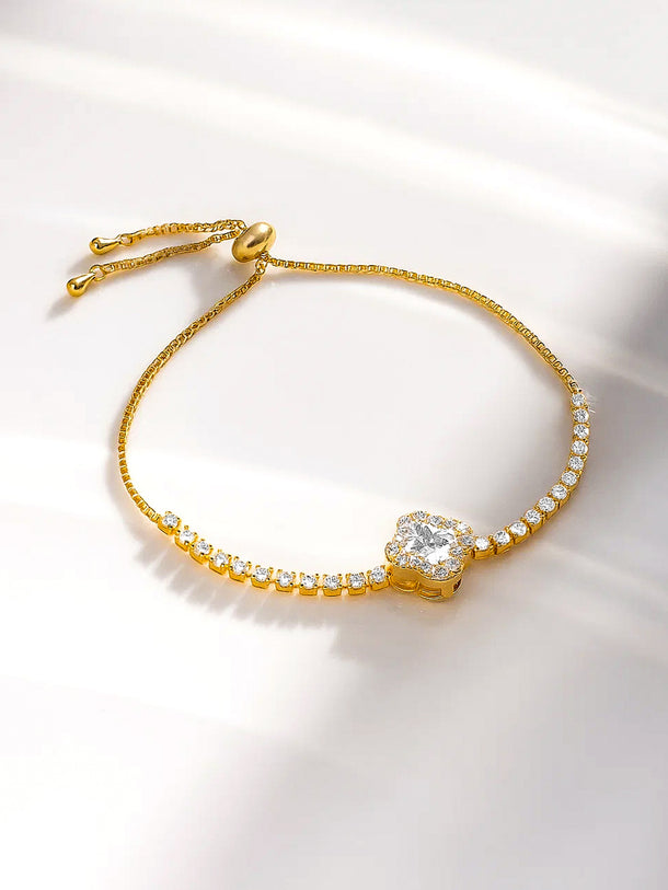 American Diamond Zirconia Studded Adjustable Bracelet