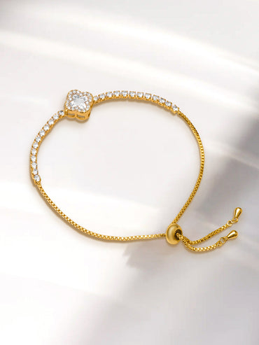 American Diamond Zirconia Studded Adjustable Bracelet