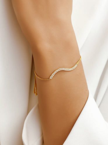 White Crystal Studded Bracelet