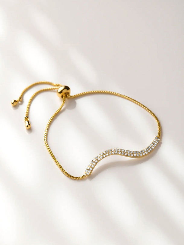 White Crystal Studded Bracelet