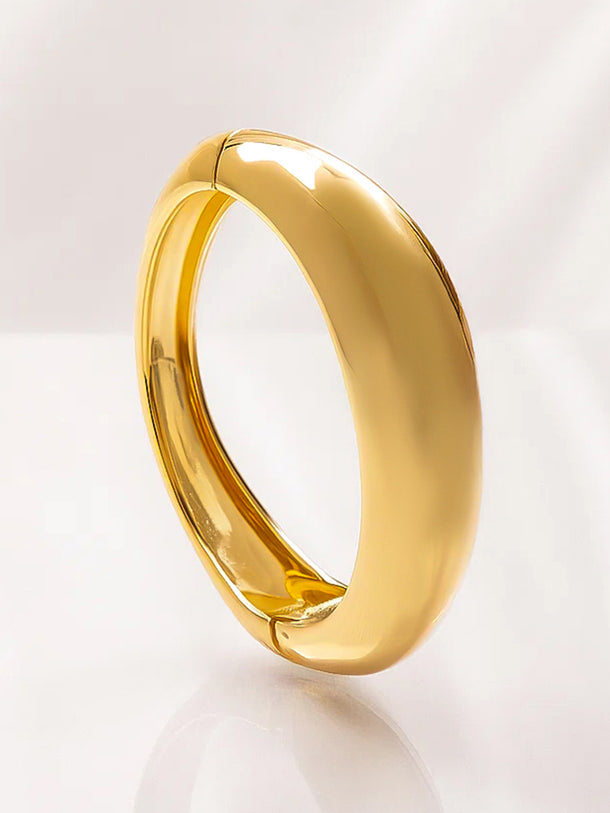 Polished Dome-Design Gold Bracelet