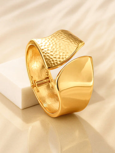 Gold Toned Hammered Cuff Bracelet
