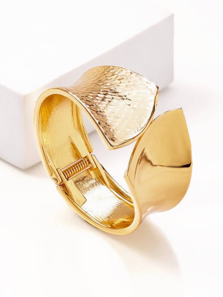 Rubans 22K Gold-Plated Dual Finish Bracelet