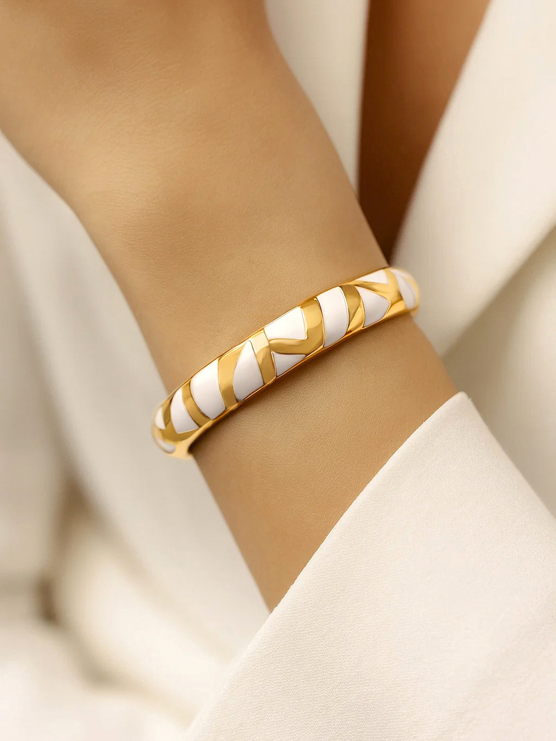 Rubans 22K Gold-Plated Bangle Bracelet