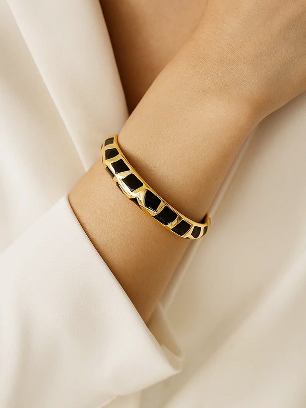 Gold Toned Black Bracelet