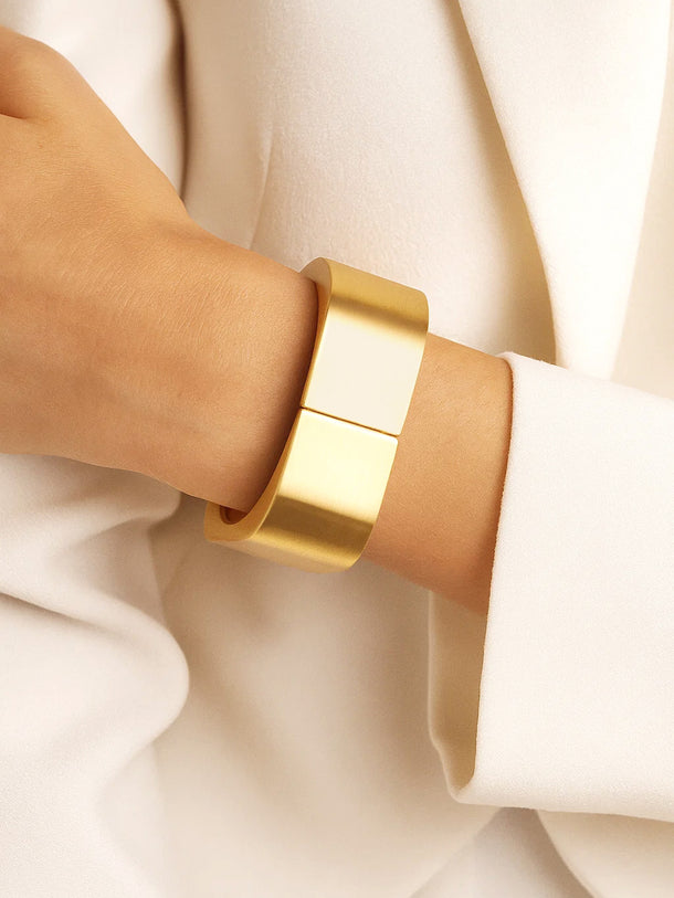 Gold Toned Geometric Bold statement Bracelet