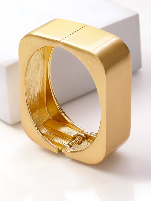 Gold Toned Geometric Bold statement Bracelet