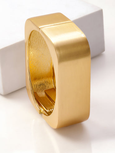 Gold Toned Geometric Bold statement Bracelet