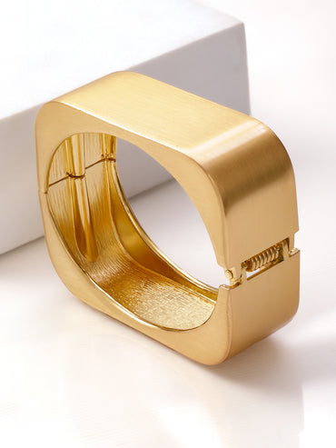 Gold Toned Geometric Bold statement Bracelet