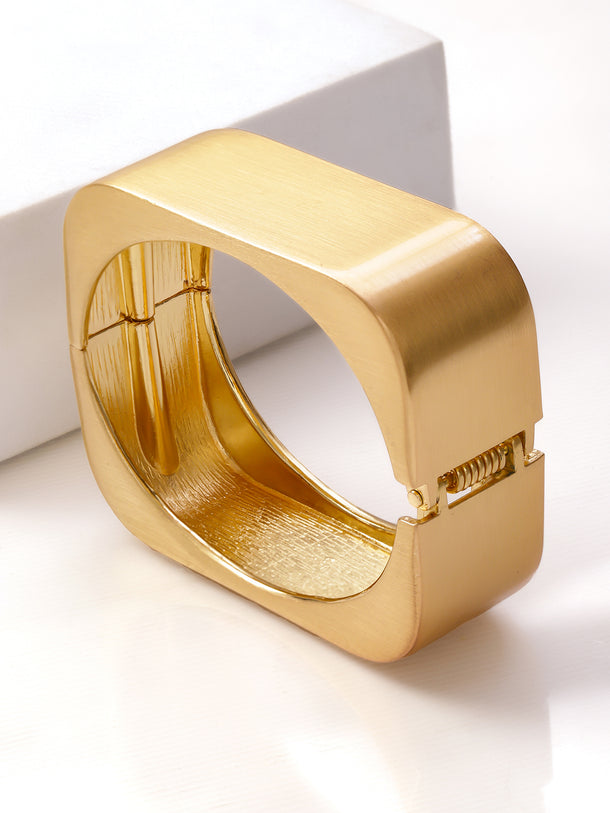 Gold Toned Geometric Bold statement Bracelet