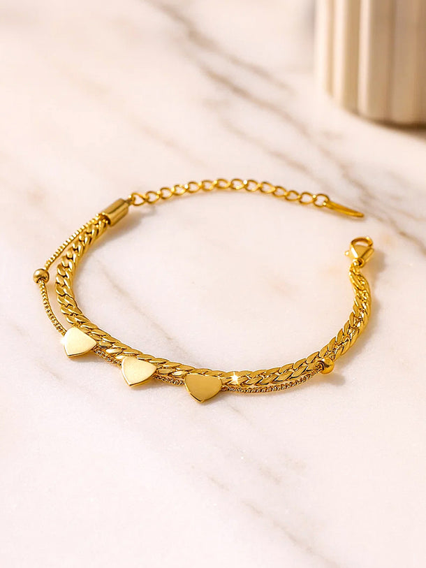 Rubans Women Handcrafted Gold-Plated Charm Bracelet