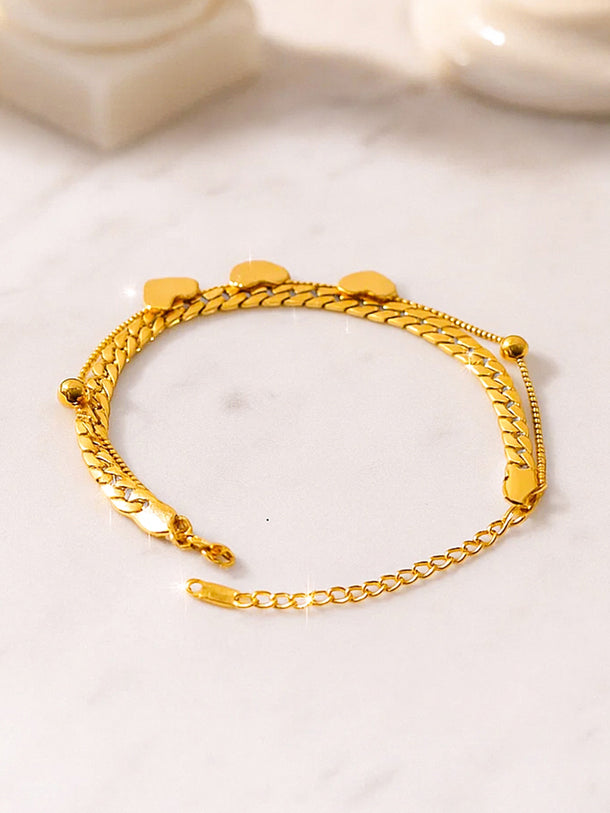 Rubans Women Handcrafted Gold-Plated Charm Bracelet
