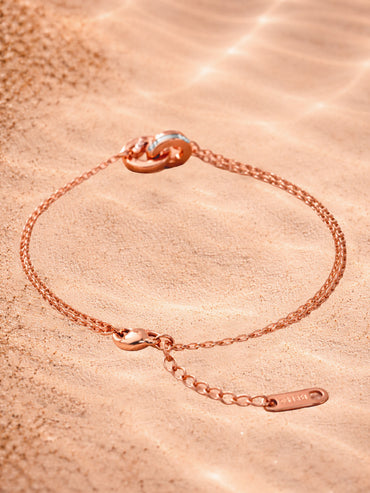 Demi Fine Rose Gold Plated Interlocked Circle Link Bracelet | Anti Tarnish