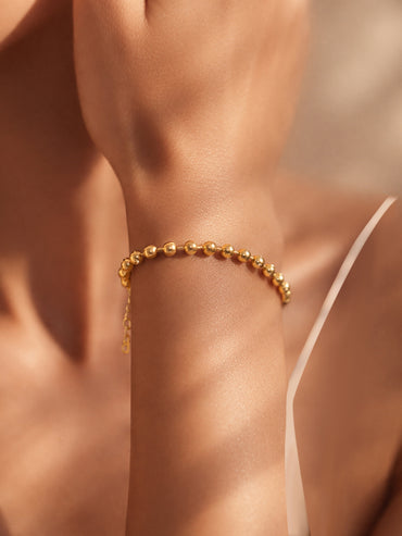 Demi Fine 18K Gold Plated Beaded Chain Bracelet | Anti Tarnish