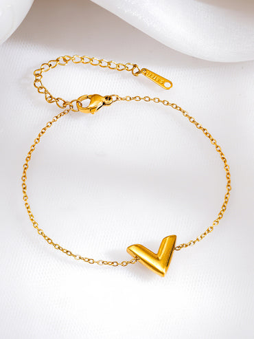 Demi Fine 18K Gold Plated Chevron V Shape Link Chain Bracelet | Anti Tarnish