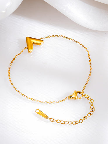 Demi Fine 18K Gold Plated Chevron V Shape Link Chain Bracelet | Anti Tarnish