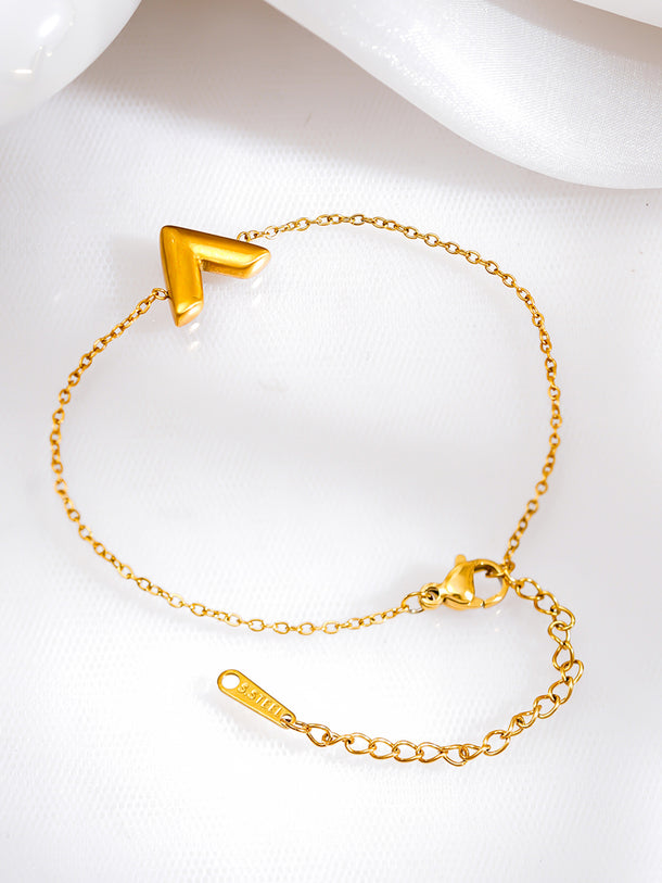 Demi Fine 18K Gold Plated Chevron V Shape Link Chain Bracelet | Anti Tarnish