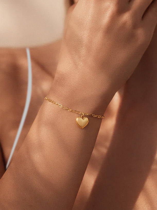 Demi Fine 18K Gold Plated Heart Twisted Chain Bracelet | Anti Tarnish